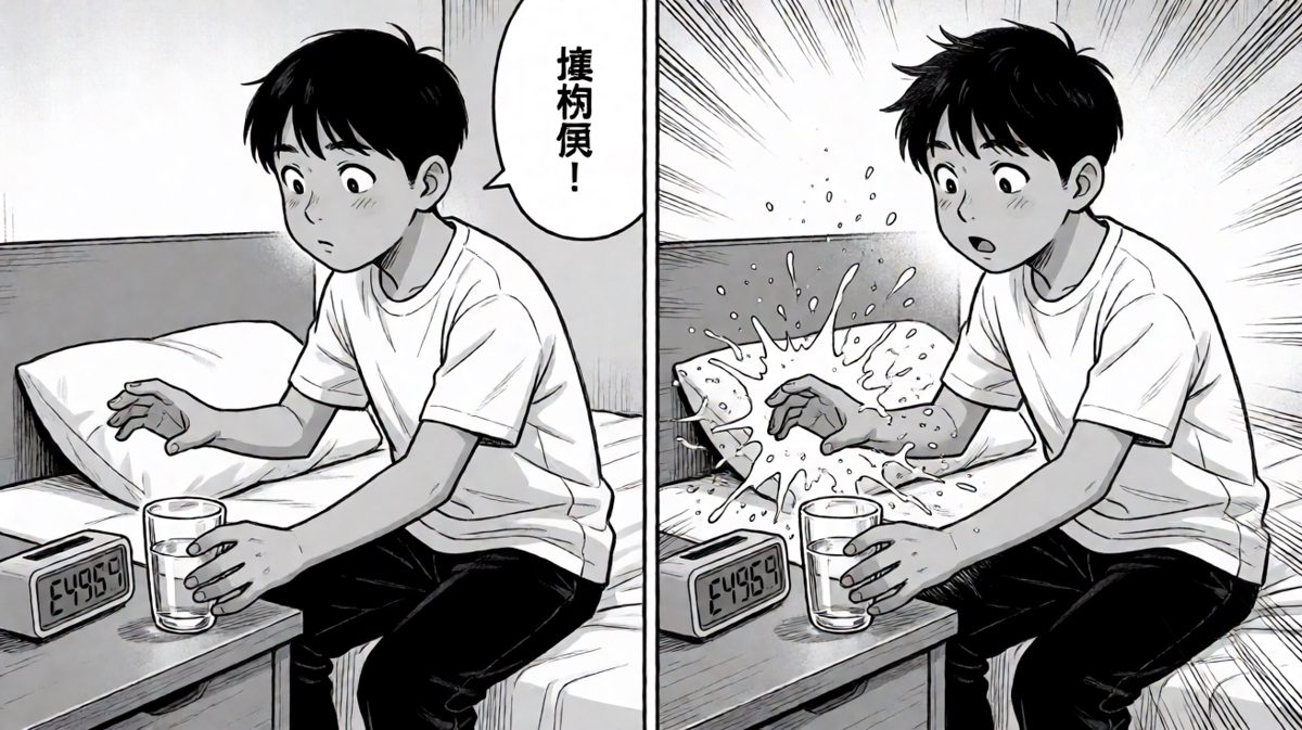 一睁眼就遭遇水灾，我的枕头啊！
