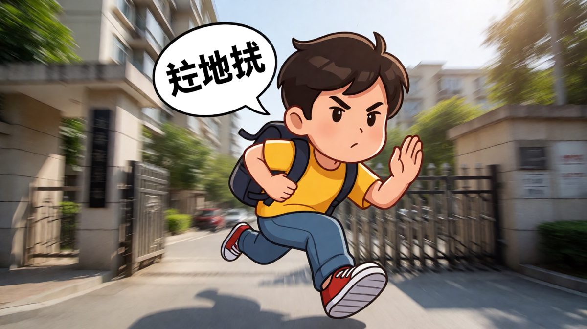 冲出家门奔向地铁站
