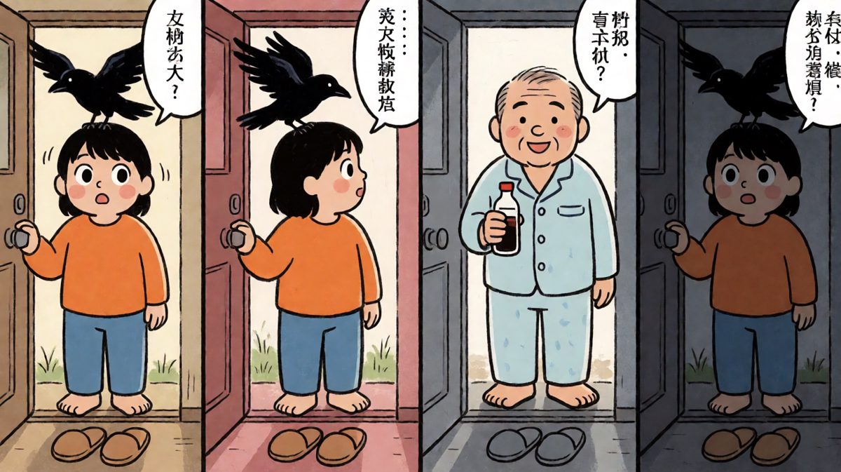 开门一看，是邻居来借酱油……