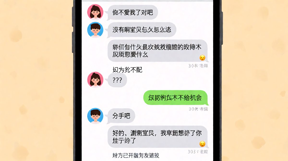 女生说分手，男生秒同意反手一个拉黑