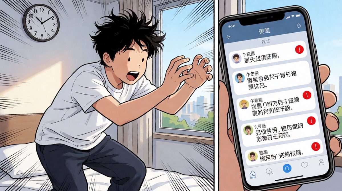 惊醒一看时间——已经迟到两个半小时了！