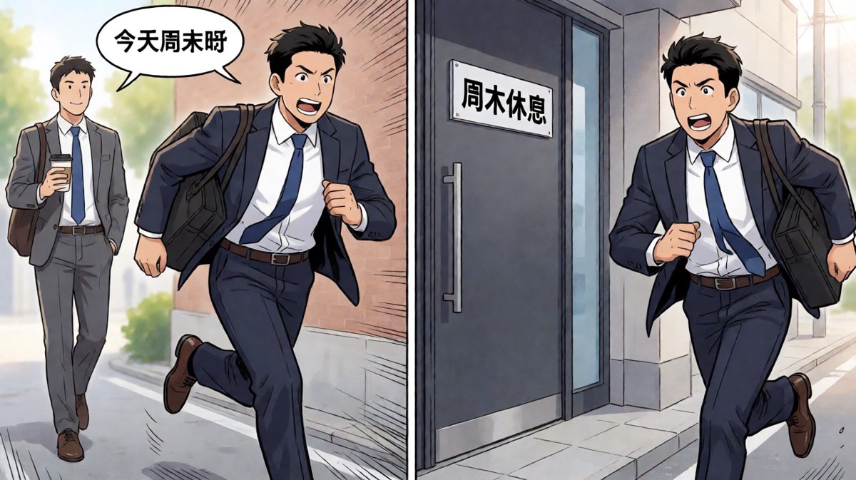 狂奔到公司才发现——今天原来是周末！