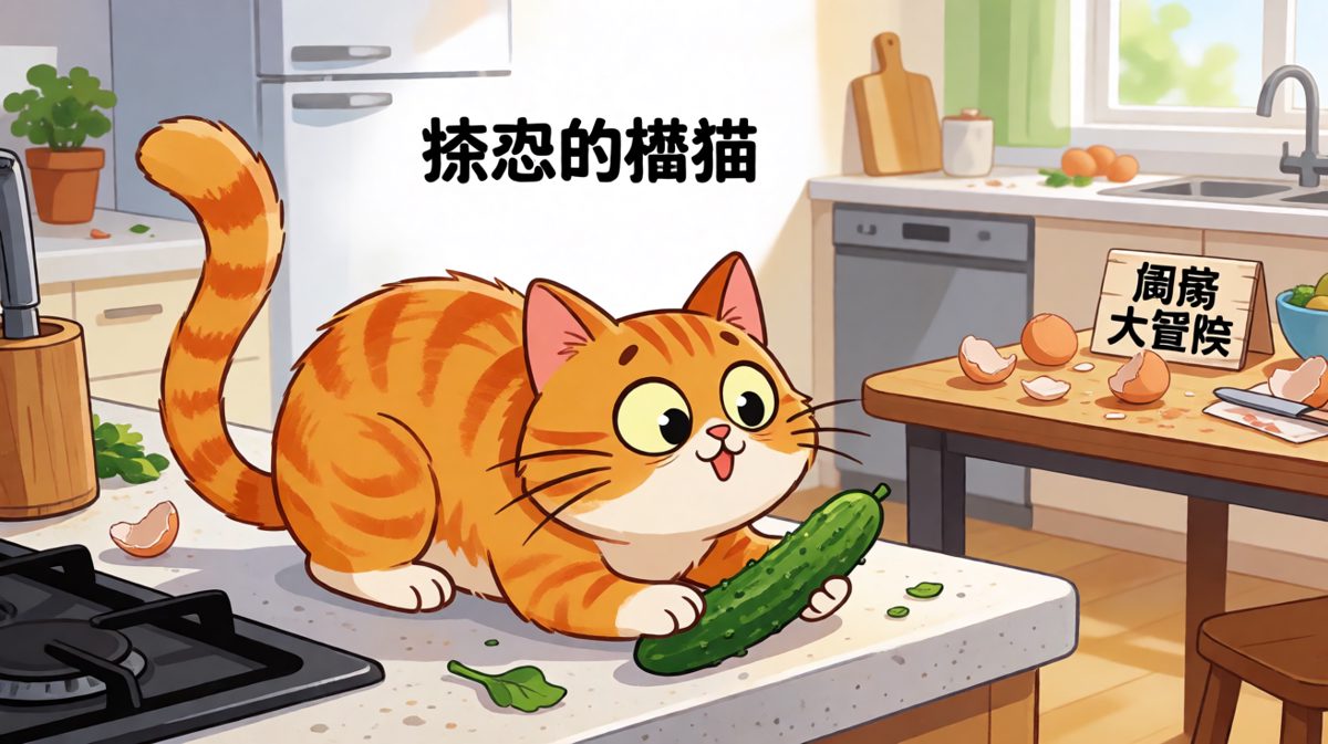 猫：谁在我必经之路上放了条绿色的蛇？！