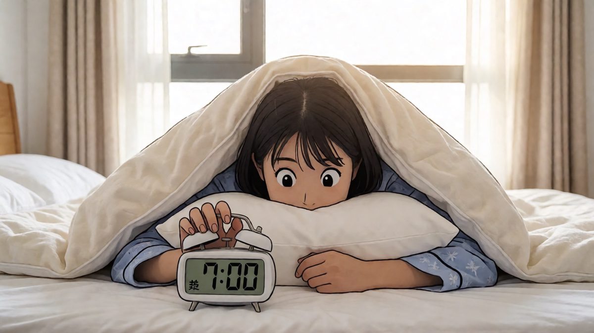 闹钟响了，再睡五分钟……