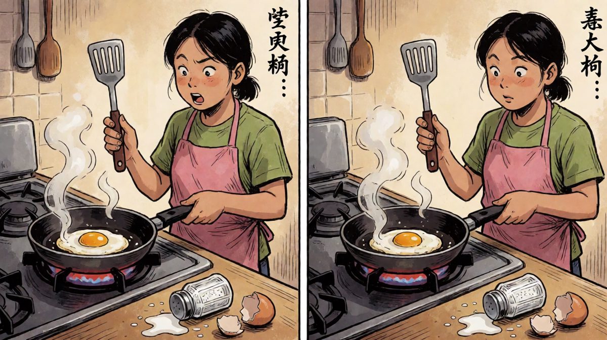 煎蛋翻车，黑成焦炭
