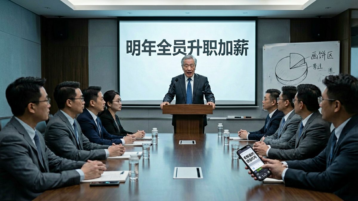 老板：「明年大家都能升职加薪！」员工内心：画饼师傅已上线。