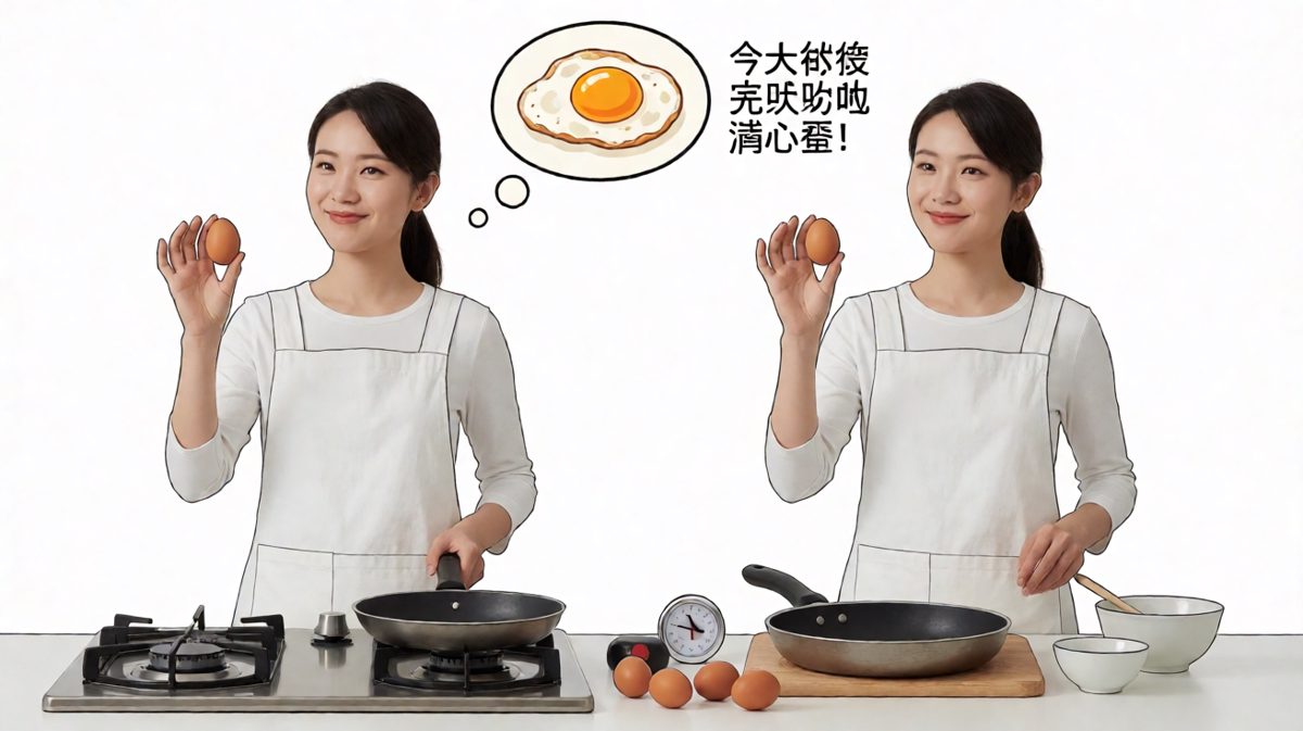 雄心勃勃的清晨，誓要做出完美溏心蛋