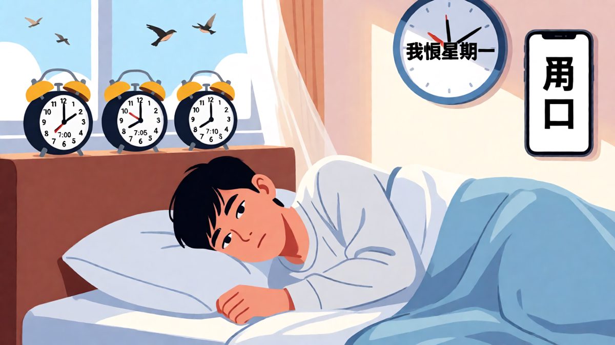 周一早上的你：身体在被窝里，灵魂已辞职。