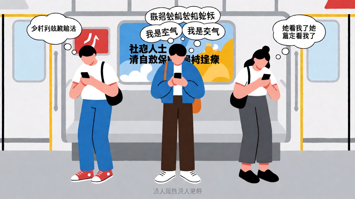 社恐的最高境界：人在地铁上，心在火星上。