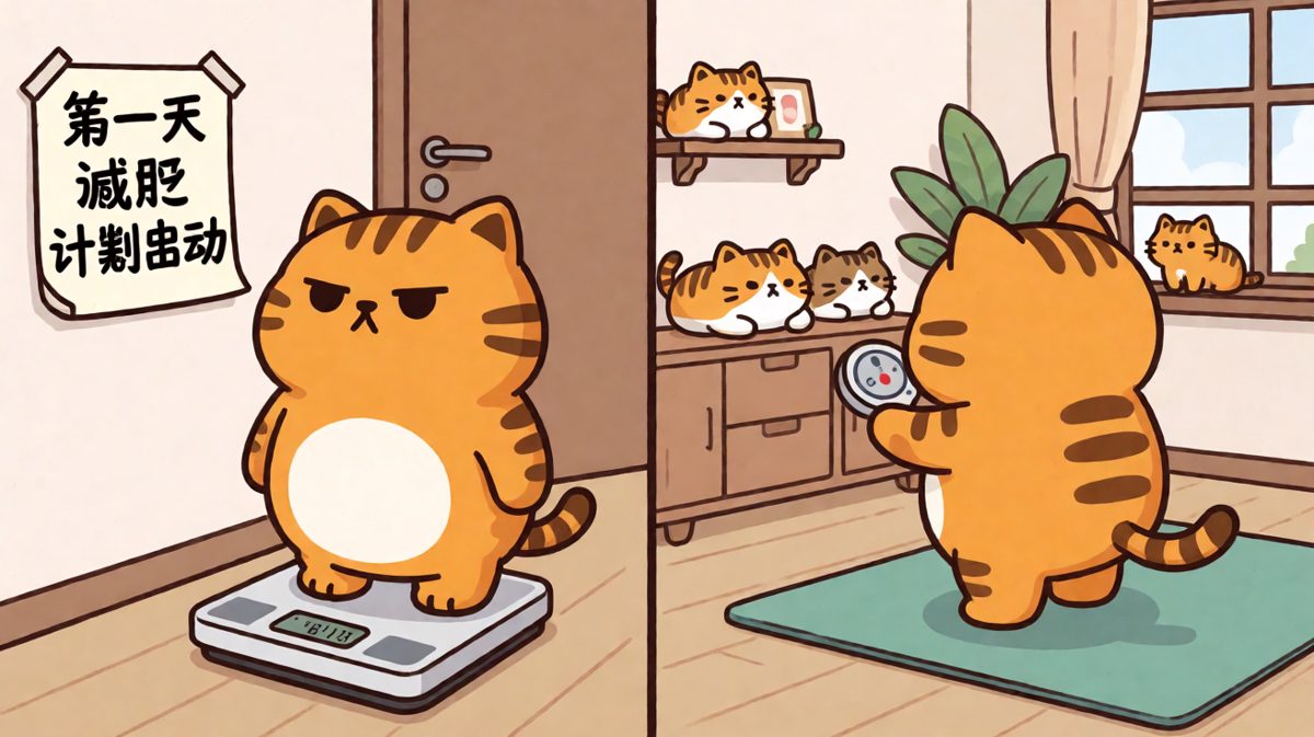 胖橘猫决心开启减肥计划
