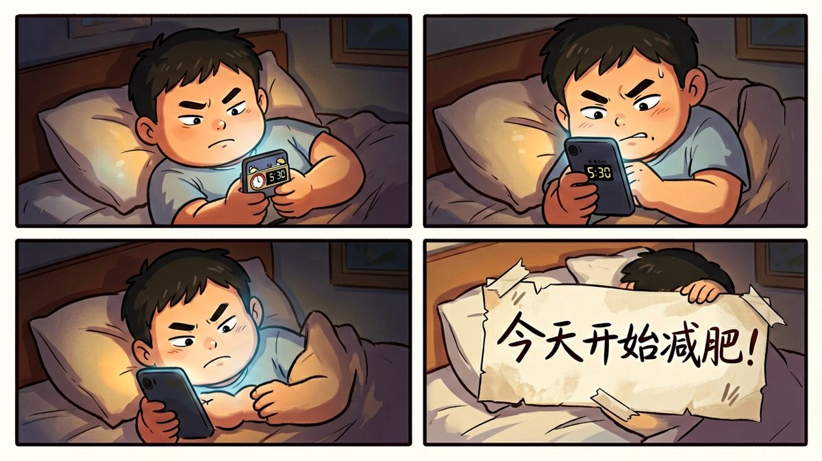 深夜立下减肥flag，发誓早起晨跑