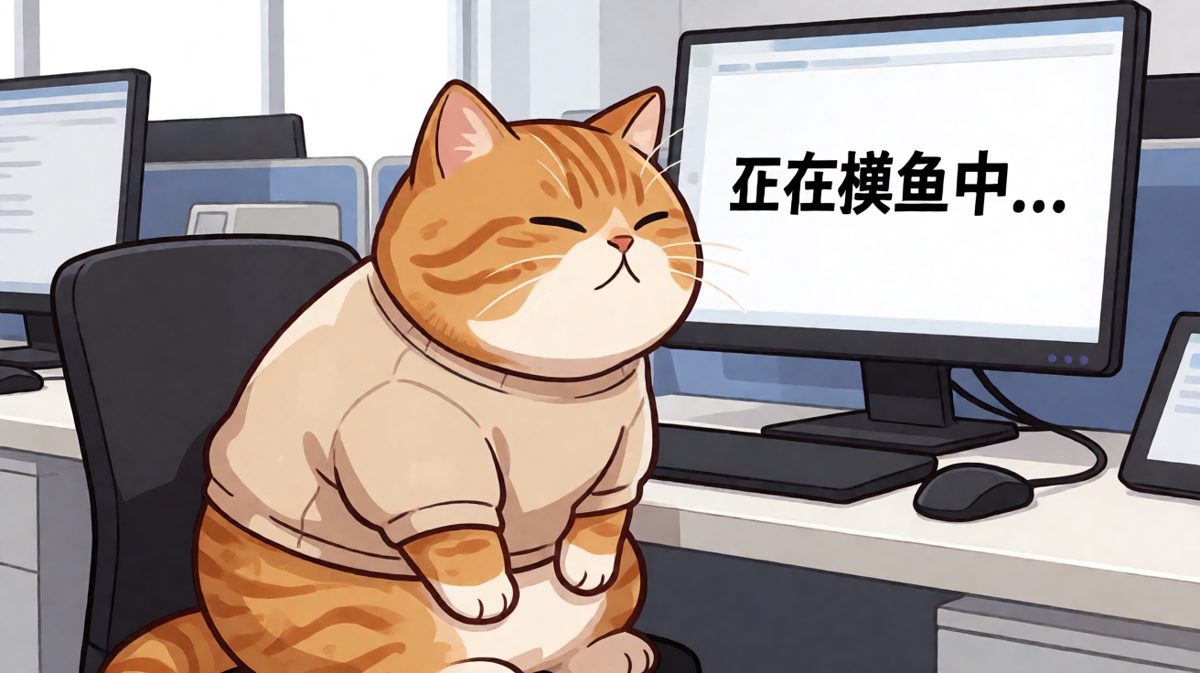 这只橘猫把上班摸鱼演绎到了极致！