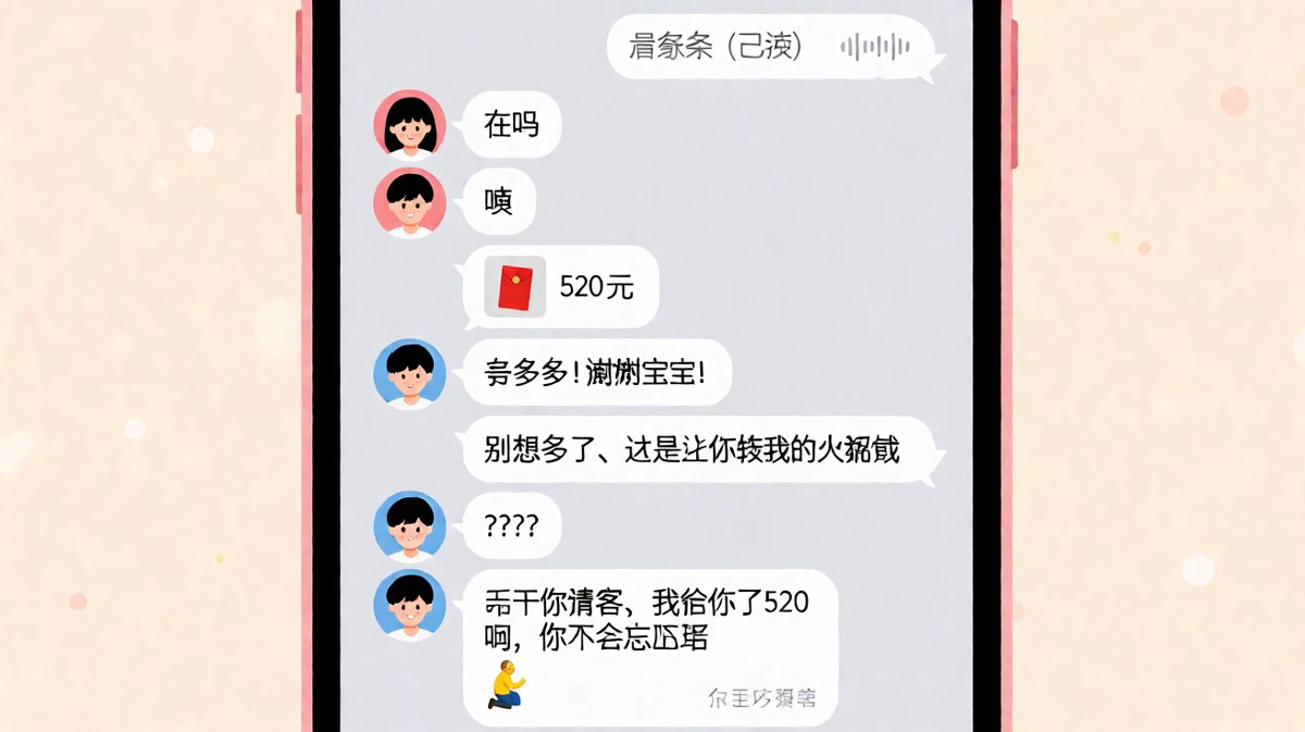 520红包秒变催款现场，男生从感动到石化只需一秒