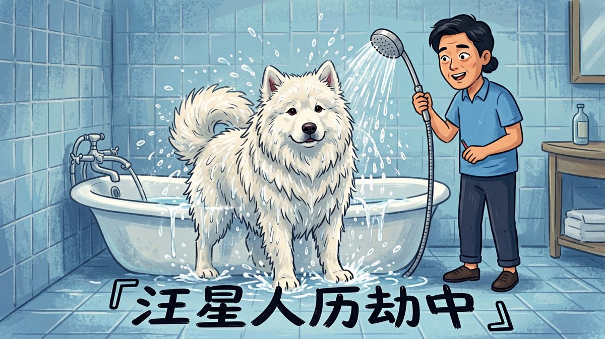 对于狗子来说，洗澡就是一场漫长的噩梦