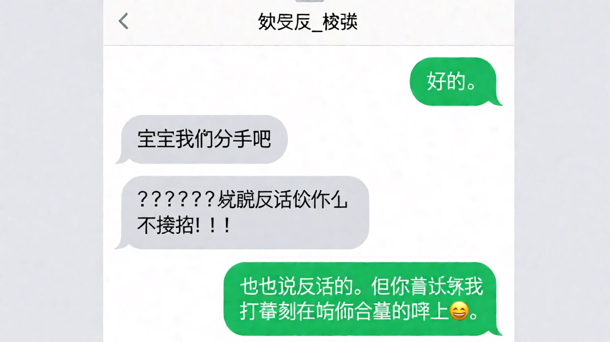 一句「分手吧」的试探，换来一句「刻坟头」的暴击，双方同时原地爆炸。