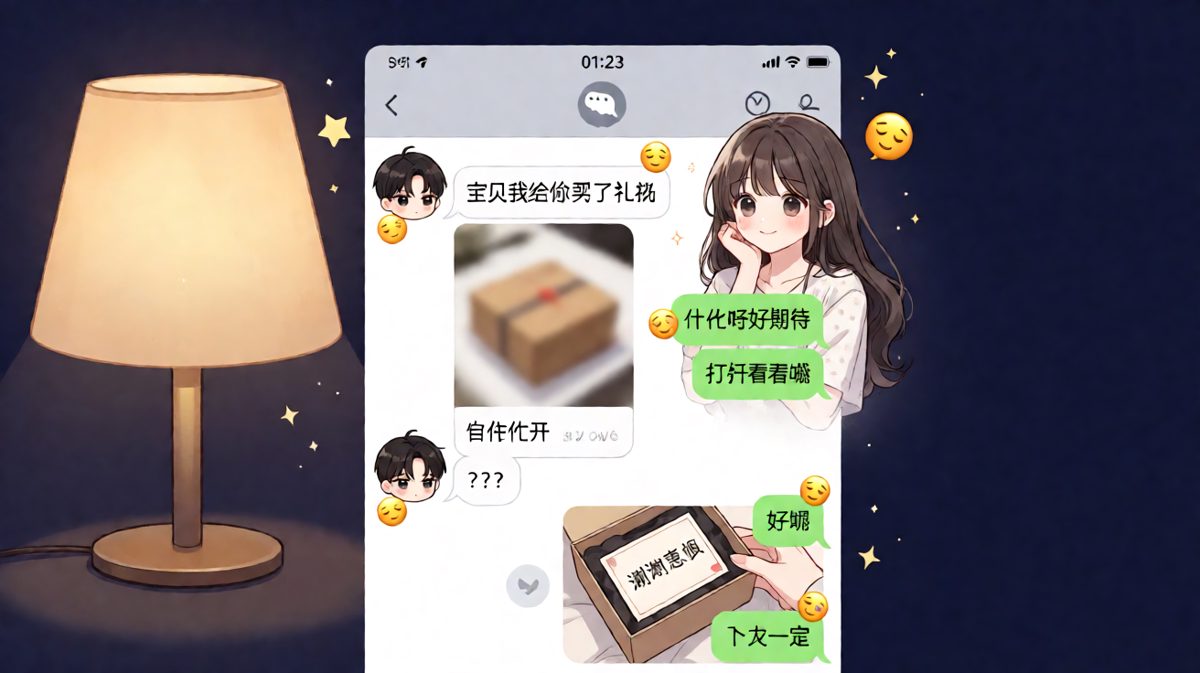 礼物是'谢谢惠顾'，男生也是天才。