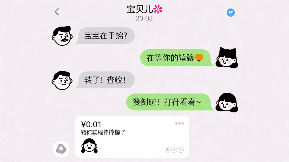 转账0.01元，备注还贴心地说了够买根棒棒糖。