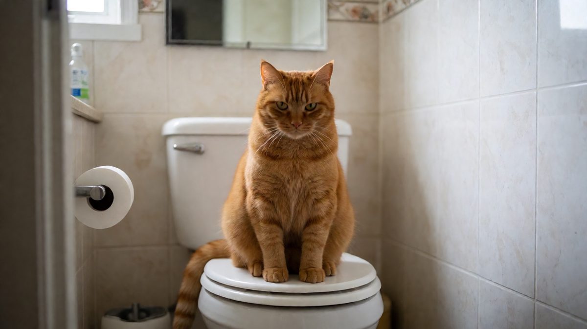 橘猫在马桶上开了三小时会，主题是'今晚到底吃不吃那个罐头'，最终因分歧未决而散会。