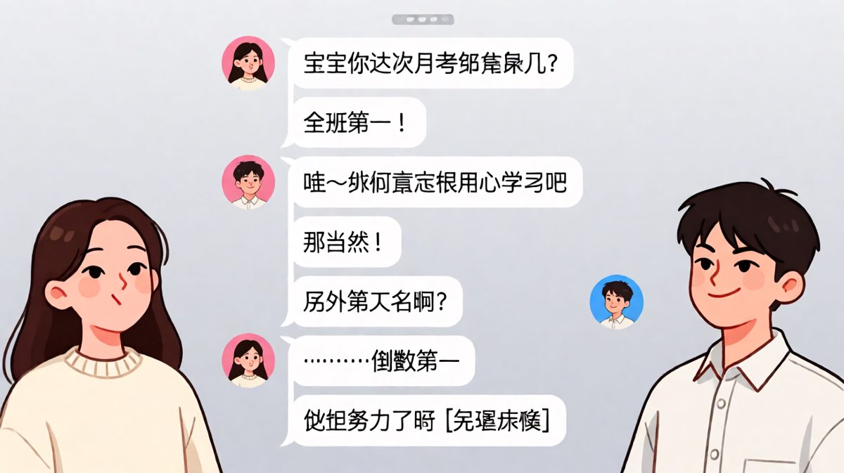 男生自曝月考倒数第一，还振振有词说「但我努力了呀」