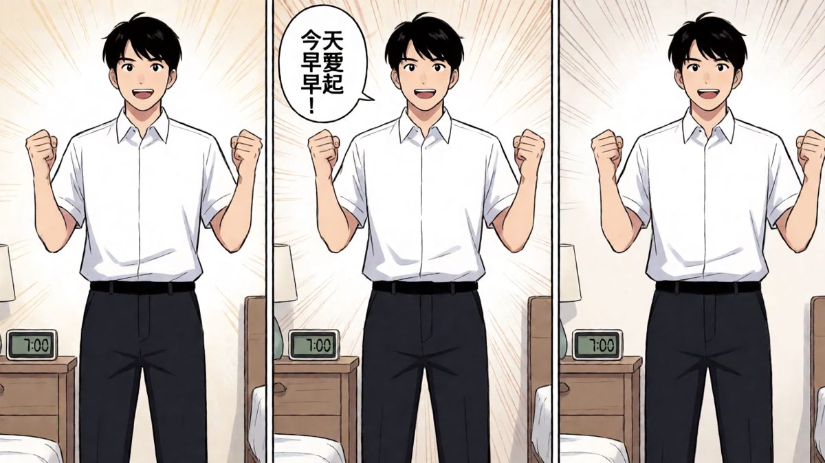 我决定了！从今天开始好好早起！