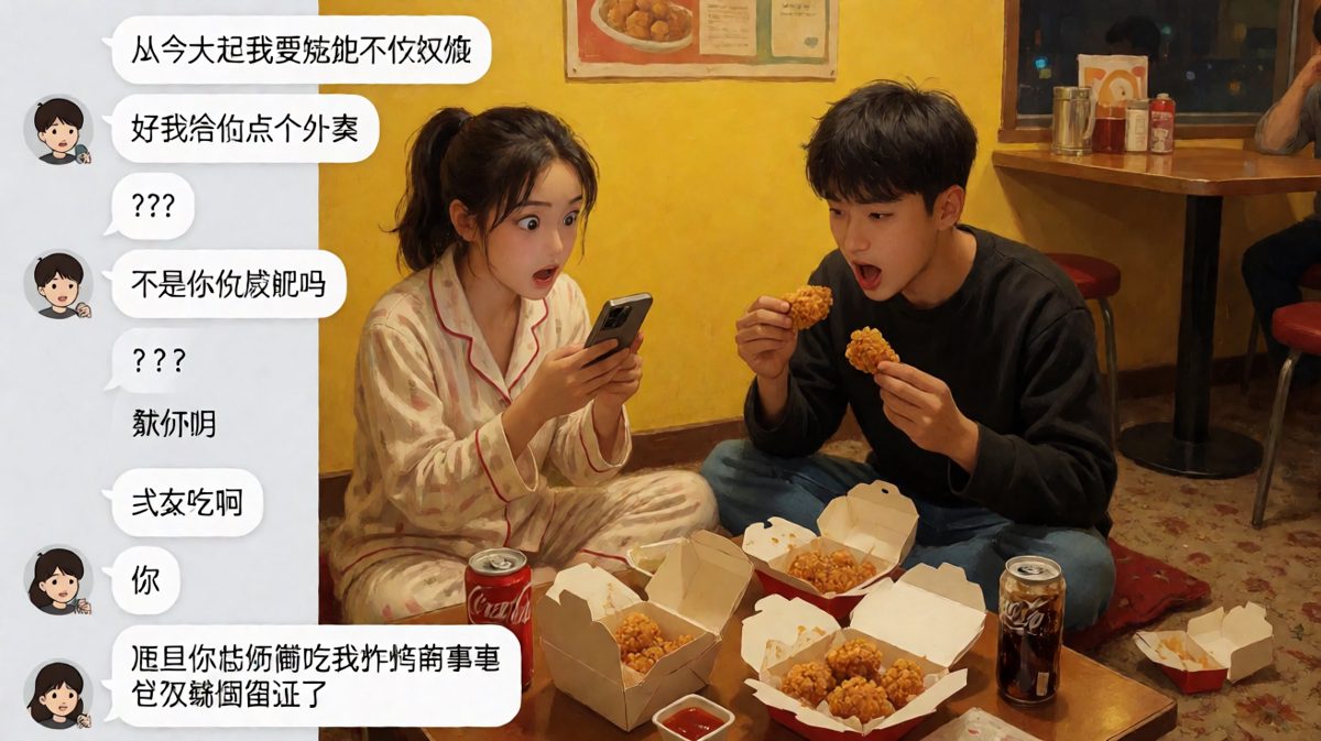 女生宣布减肥当天，男生反手点外卖还要留证她的'黑历史'