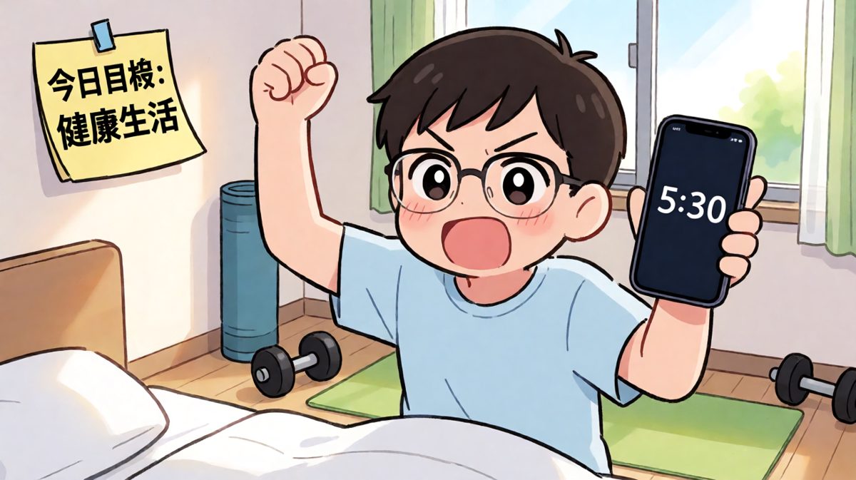 雄心勃勃的清晨，我决定从今天开始健康生活！
