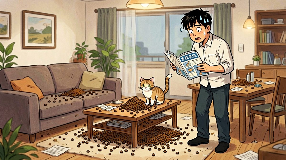 后果：满屋猫粮，主人懵了