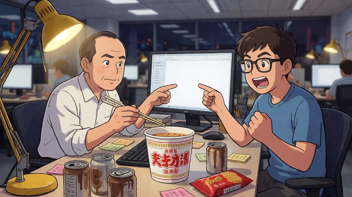 「今晚我亲自教你做PPT。」——三小时后他揭开底牌：「我也不太会，咱俩一起学，泡面算加班餐补。」
