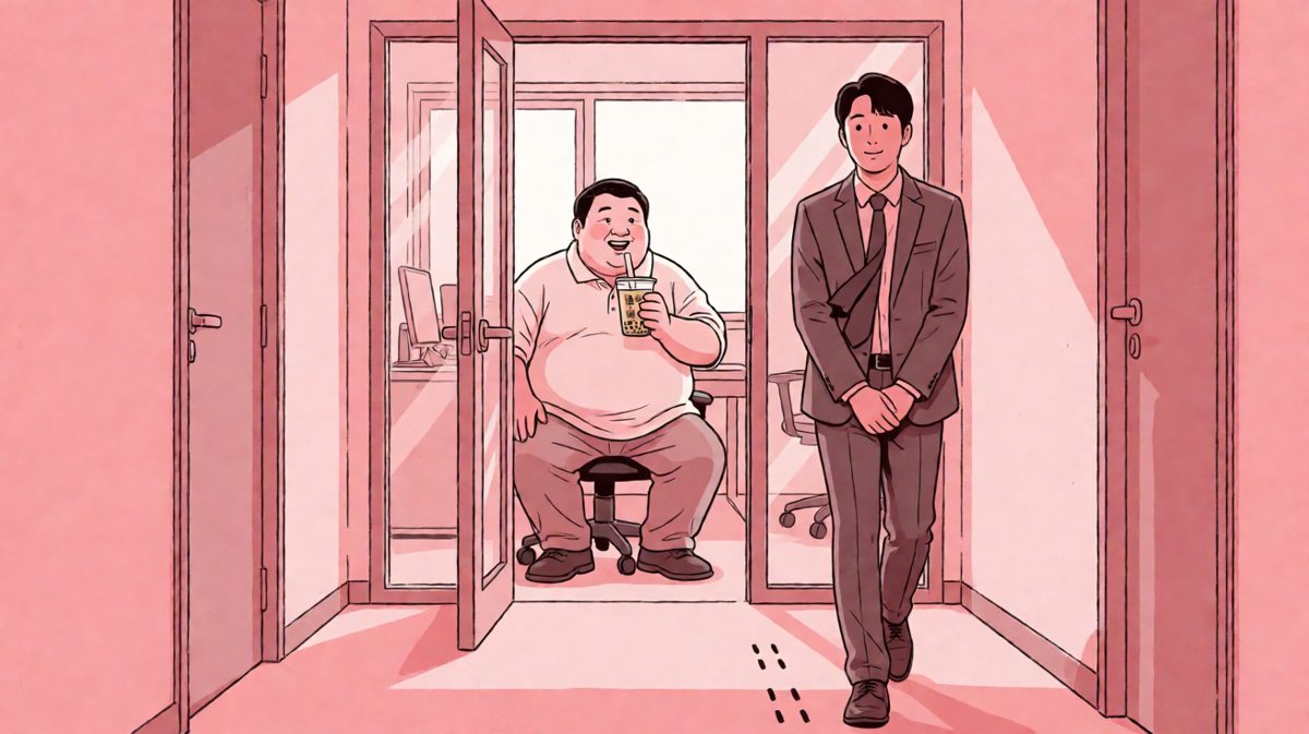 「小刘，进来一下。」门一开——老板举着双份珍珠奶茶：「你帮我挡了张总两次、带了三次咖啡，这杯奶茶算还你的。加双份珍珠，因为你上次还帮我把外卖多要了一双筷子。」