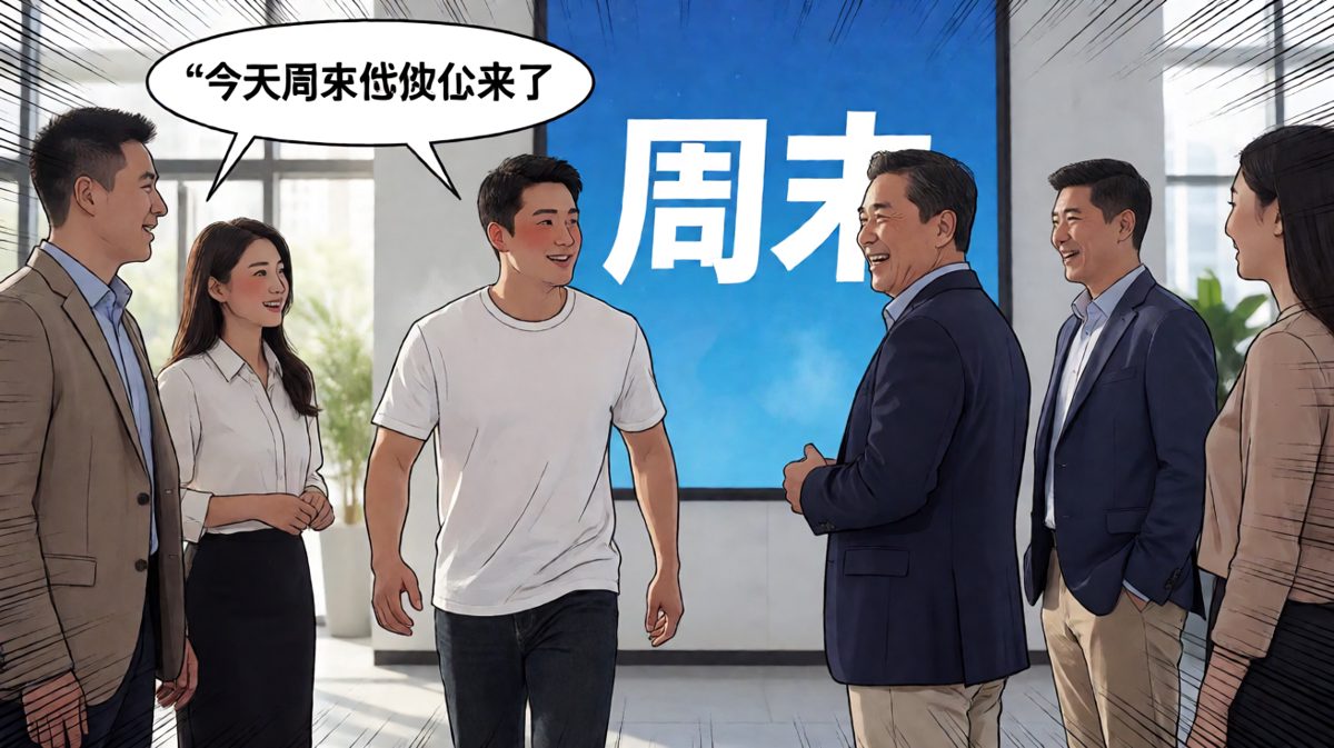 第四格：……原来今天是周末？