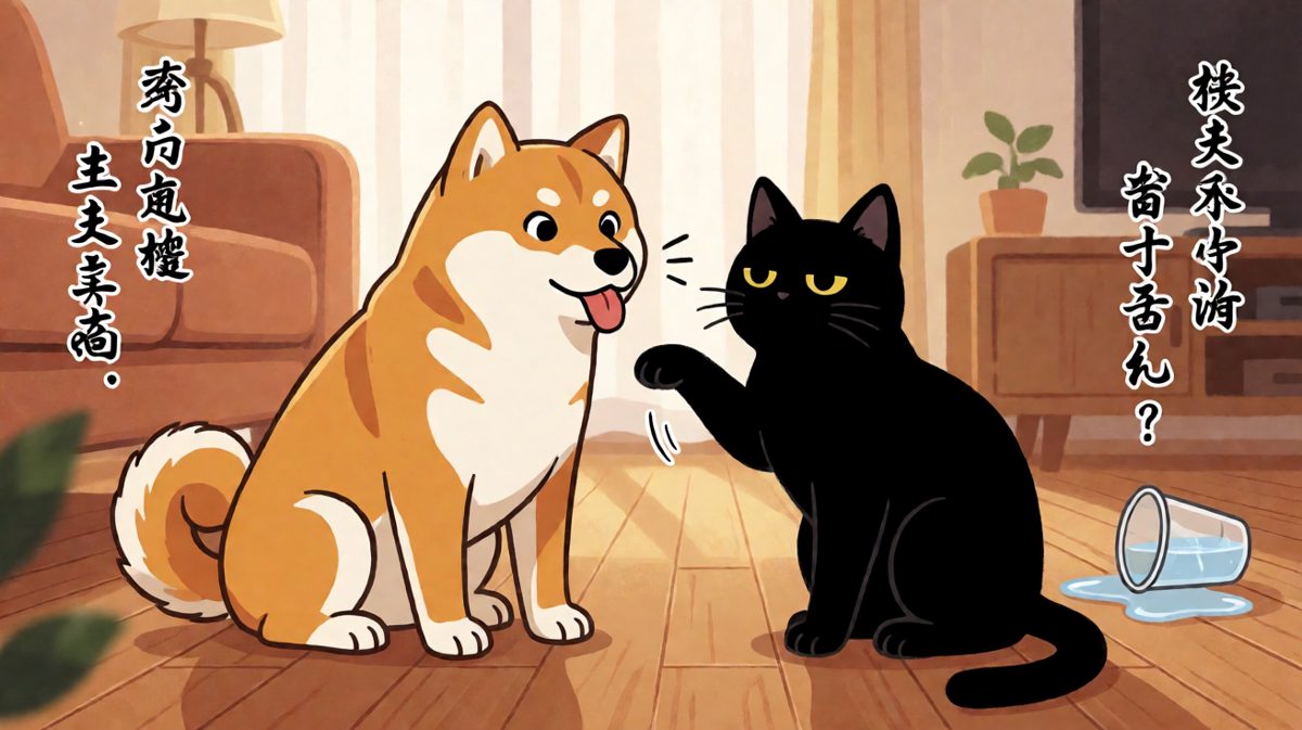 「舔了个寂寞，还赔了个水花。」——柴犬
