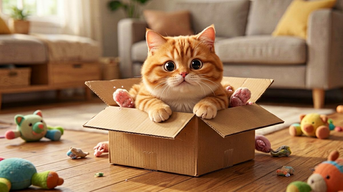 猫：只要我够胖，箱子就会自动变大。