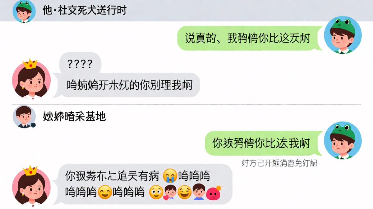 一句「你比我还帅」没撤回，截图已在闺蜜群巡回展出，社交死亡不可逆。
