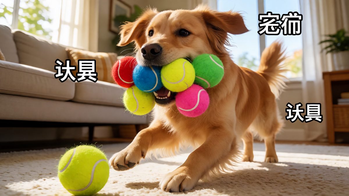 金毛：我这不是贪心，我只是想一次把球全舔干净。