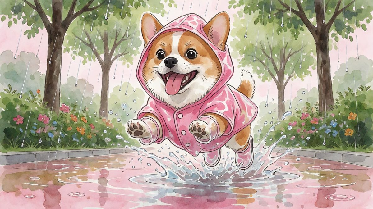 柯基：下雨了？太好了！这是老天爷给我的天然水坑游乐场！