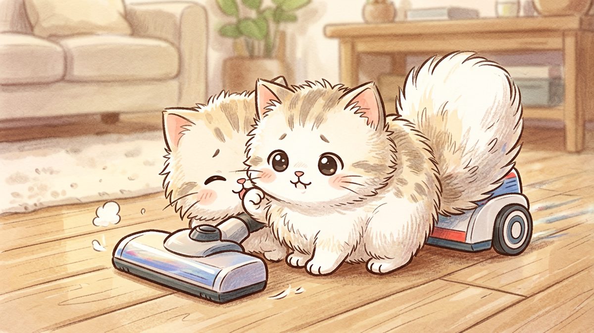 在家电面前，猫咪的尊严一文不值。