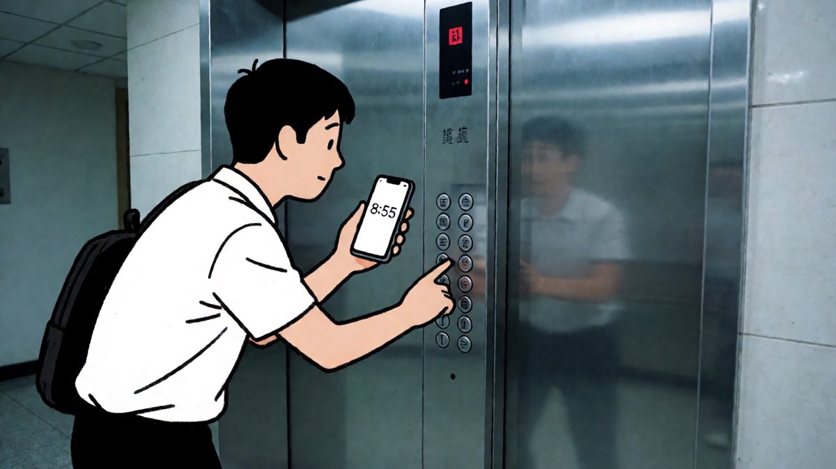 还有五分钟！电梯你给我快开门啊！