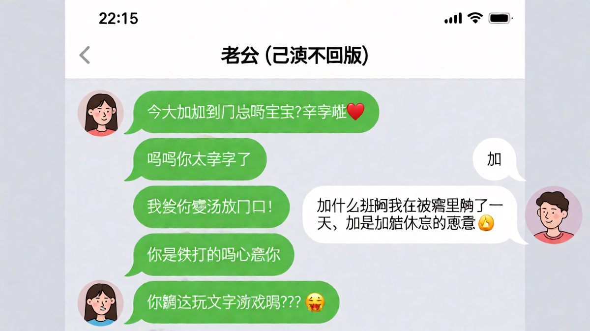 一个字「加」让女友脑补了一整场煲汤大戏