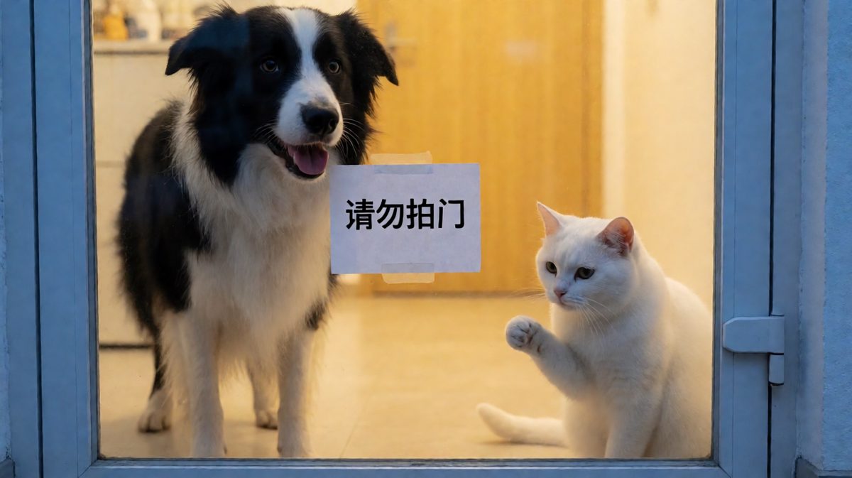 门里：我优雅。门外：我鼻子已经没了。这届铲屎官的窗户隔音真不赖。