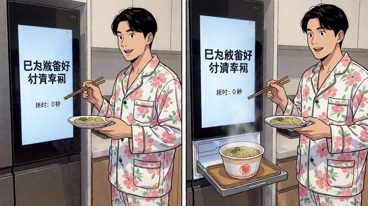 冰箱：不用了，我替你煮好了。