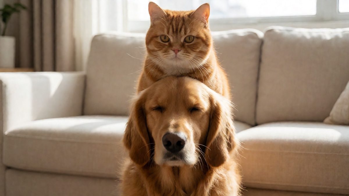 猫：'这是我的专属宝座，你负责当椅子。'