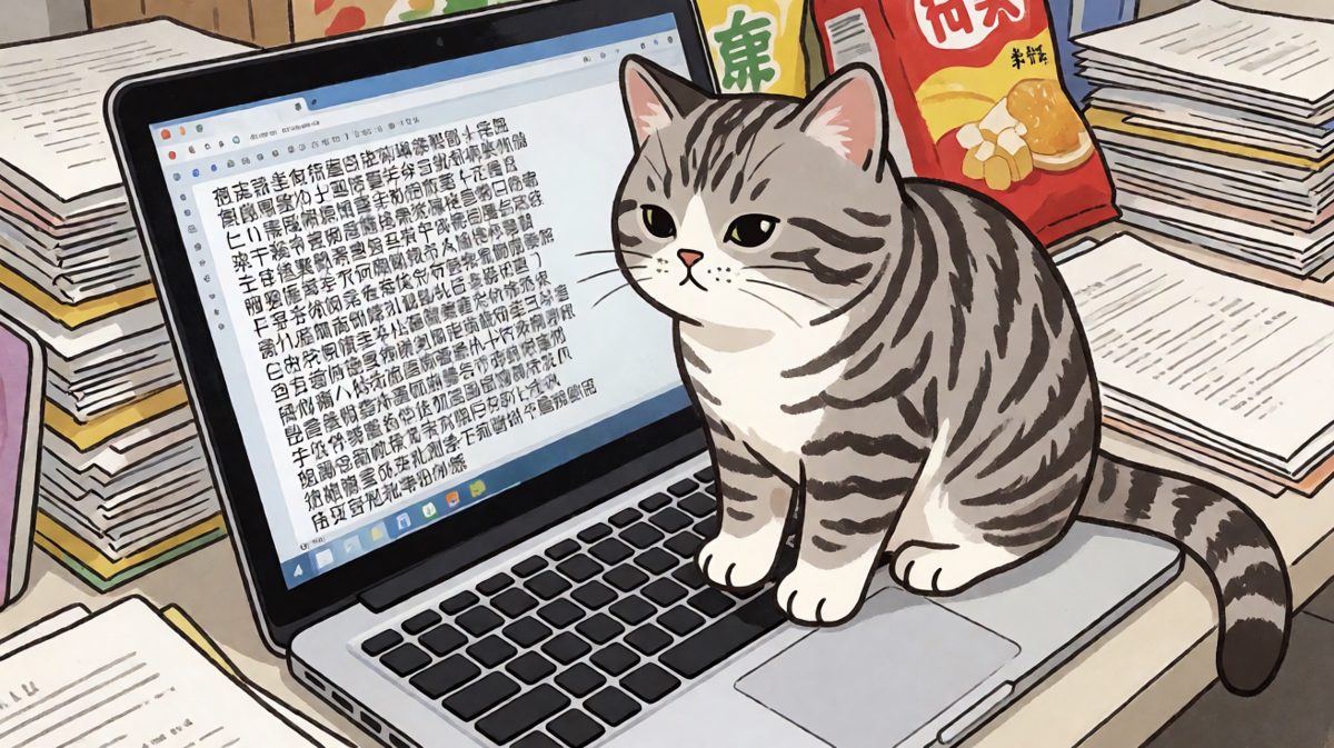 猫：我在帮你优化代码，别拿咖啡放我面前，会溅到屏幕。