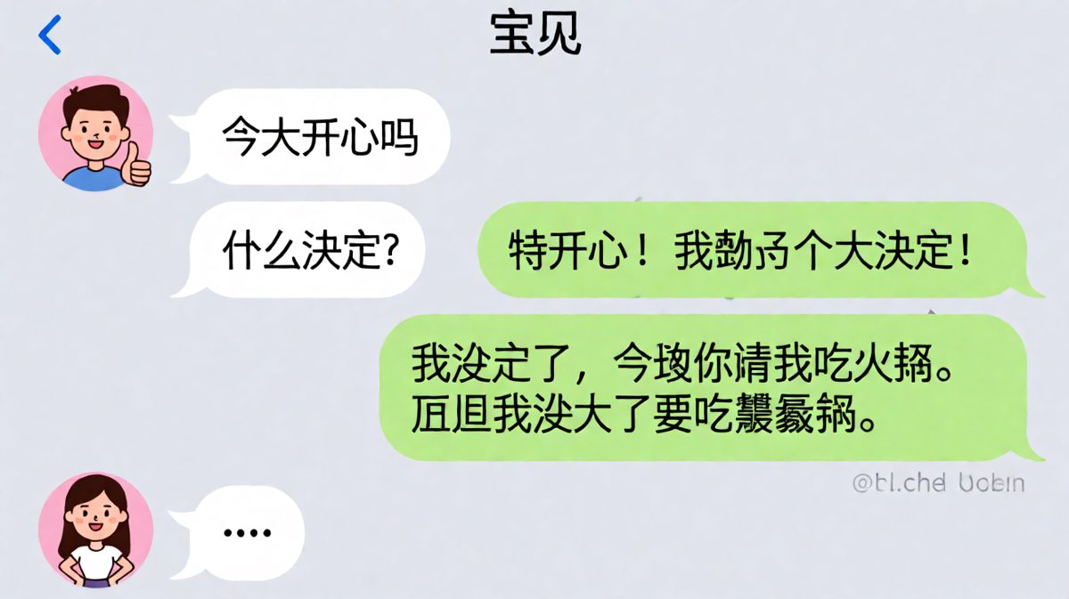 「我做了个大决定」= 我决定吃你的钱