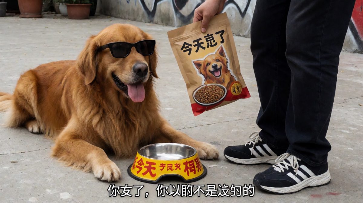 金毛的演技：一个空碗能让我演出被抛弃一生的悲凉。