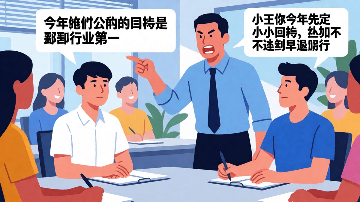 老板：咱们目标是行业第一！——小王你先定个小目标不迟到早退就行