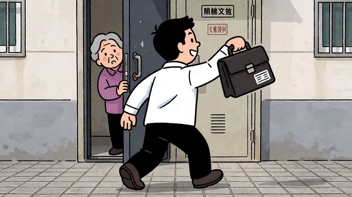 「今天也是元气满满的一天！」他心想，完全没注意到自己活像个幽灵。