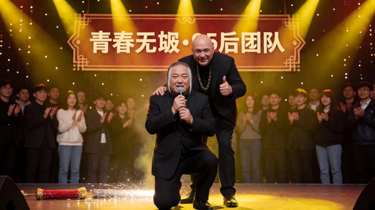 他夸我们团队'很年轻，都是95后'——对，我是85后，我是来发挥余热的。