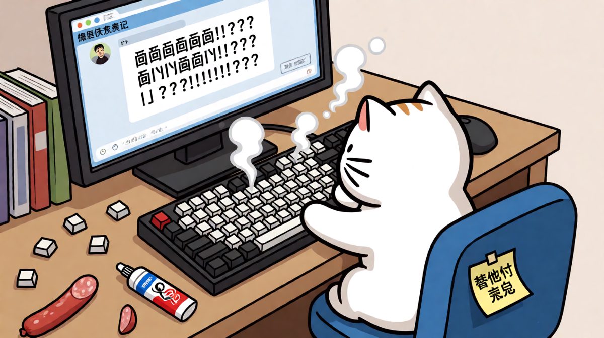 当你的键盘侠分身替你打下一百个感叹号时，键盘是烫的。