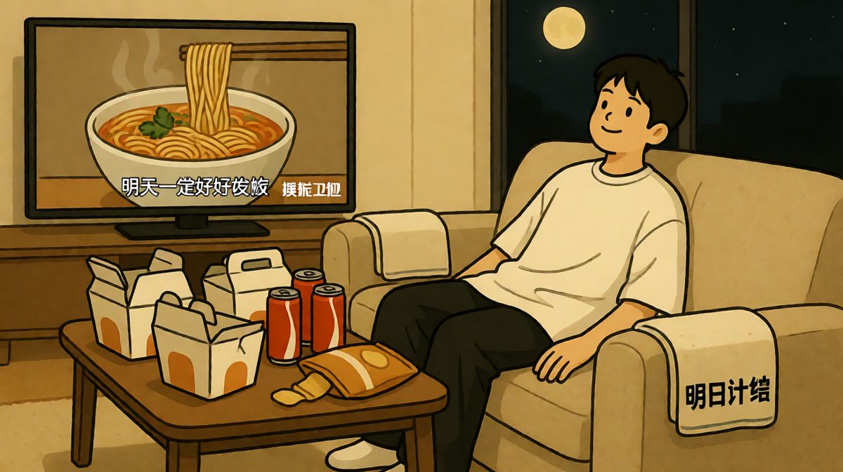 今天的我，是一根煮了四十分钟、完全失去弹性的面条。