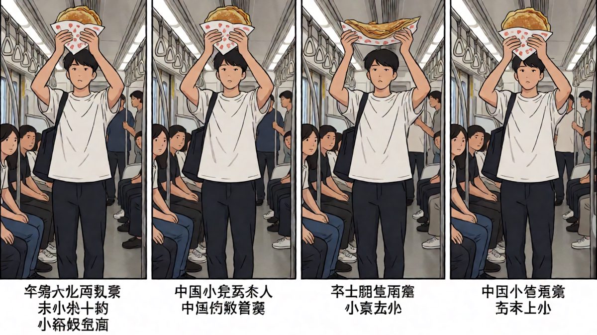 急刹一响，煎饼果子脱手飞向对面的'天选之人'